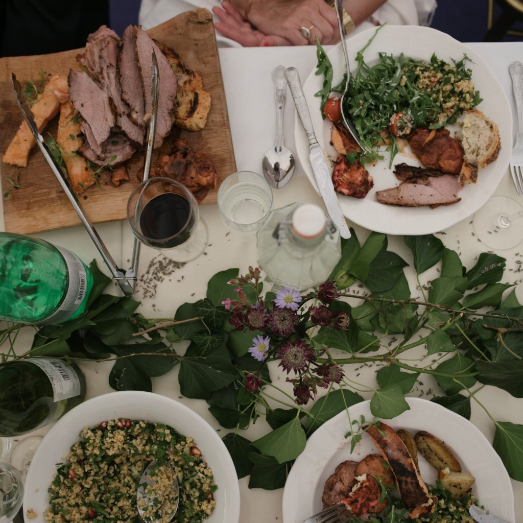 Sharing board at a wedding table